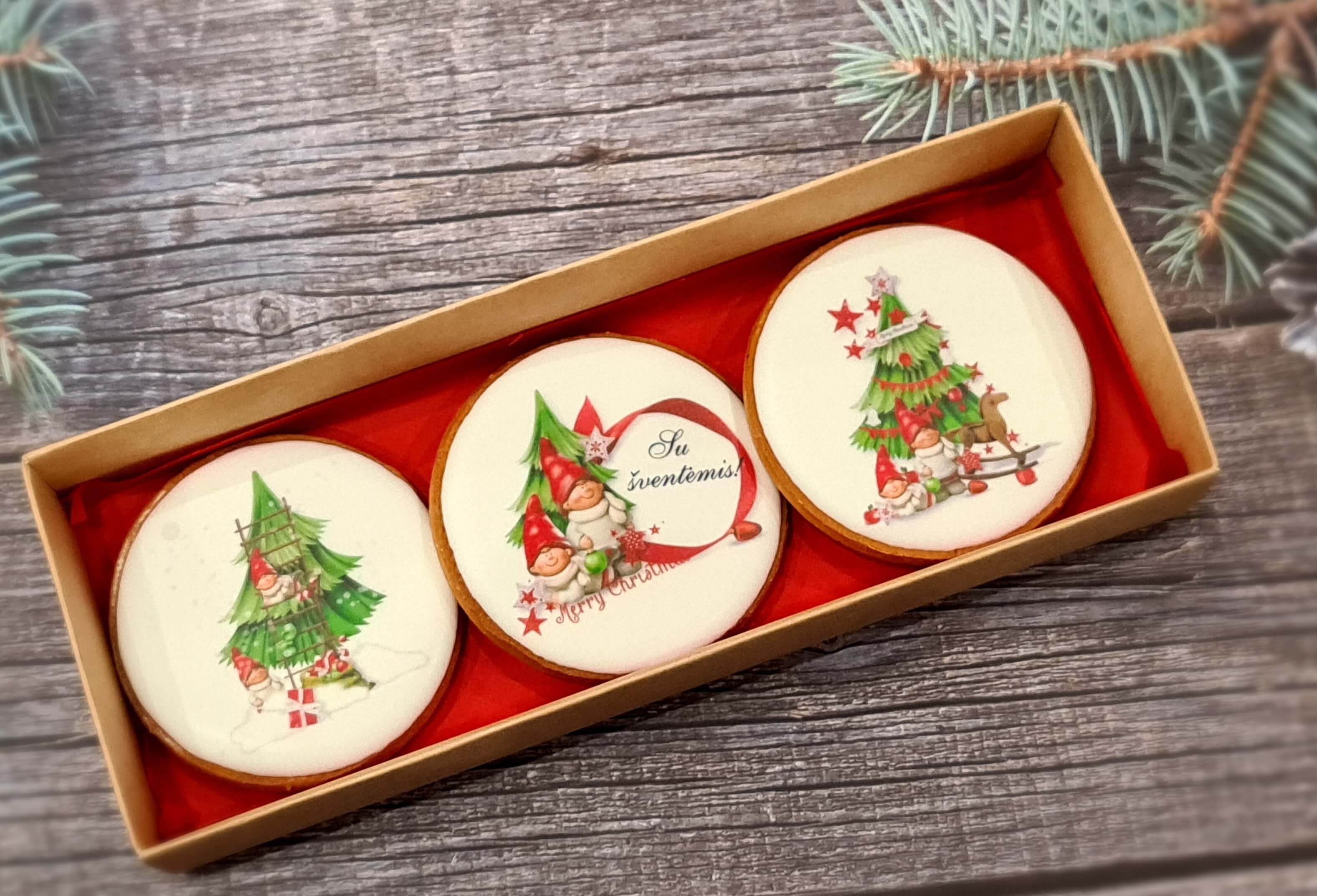 Dekoruoti imbieriniai sausainiai "Kalėdos“ 15