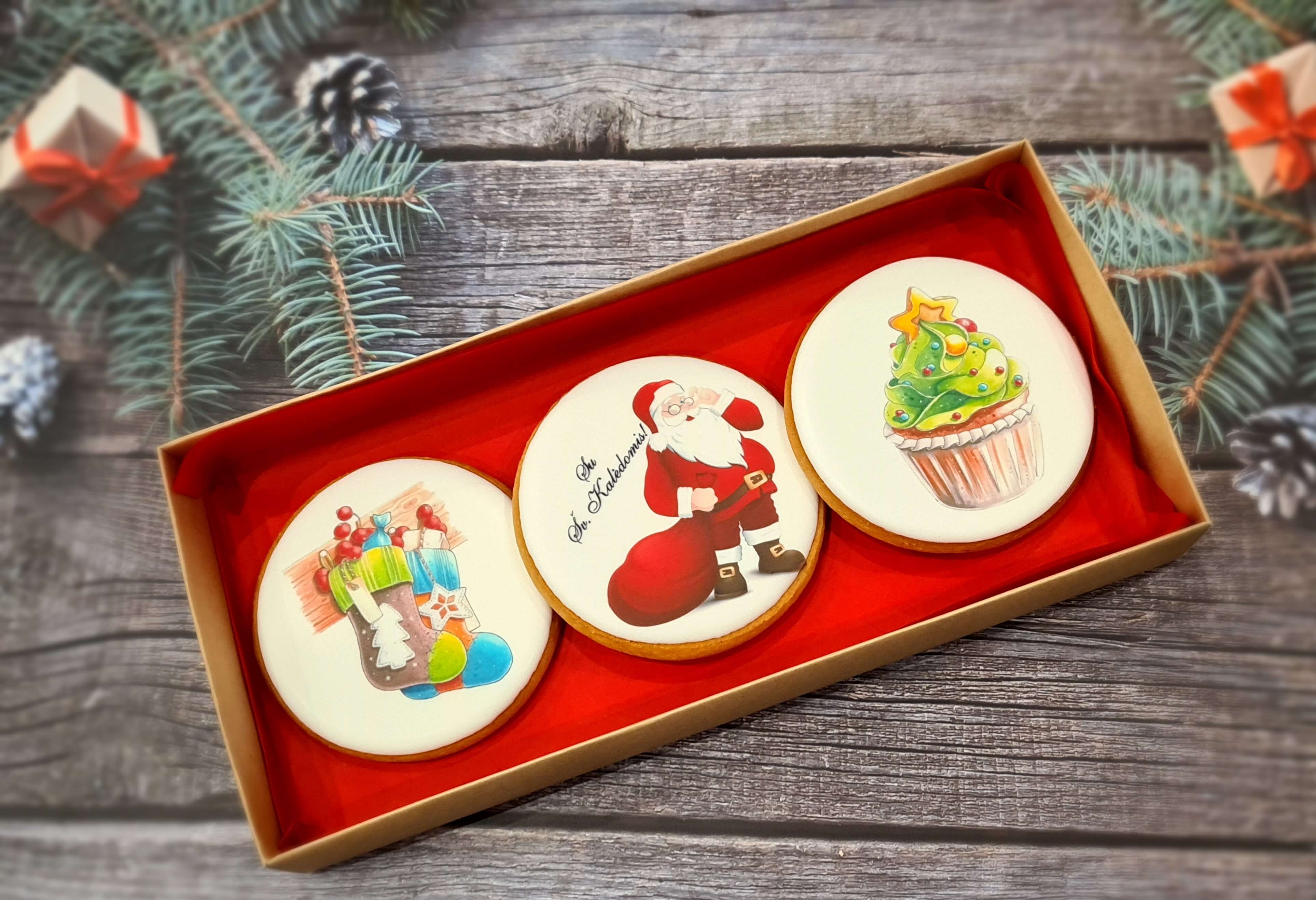 Dekoruoti imbieriniai sausainiai "Kalėdos" 12