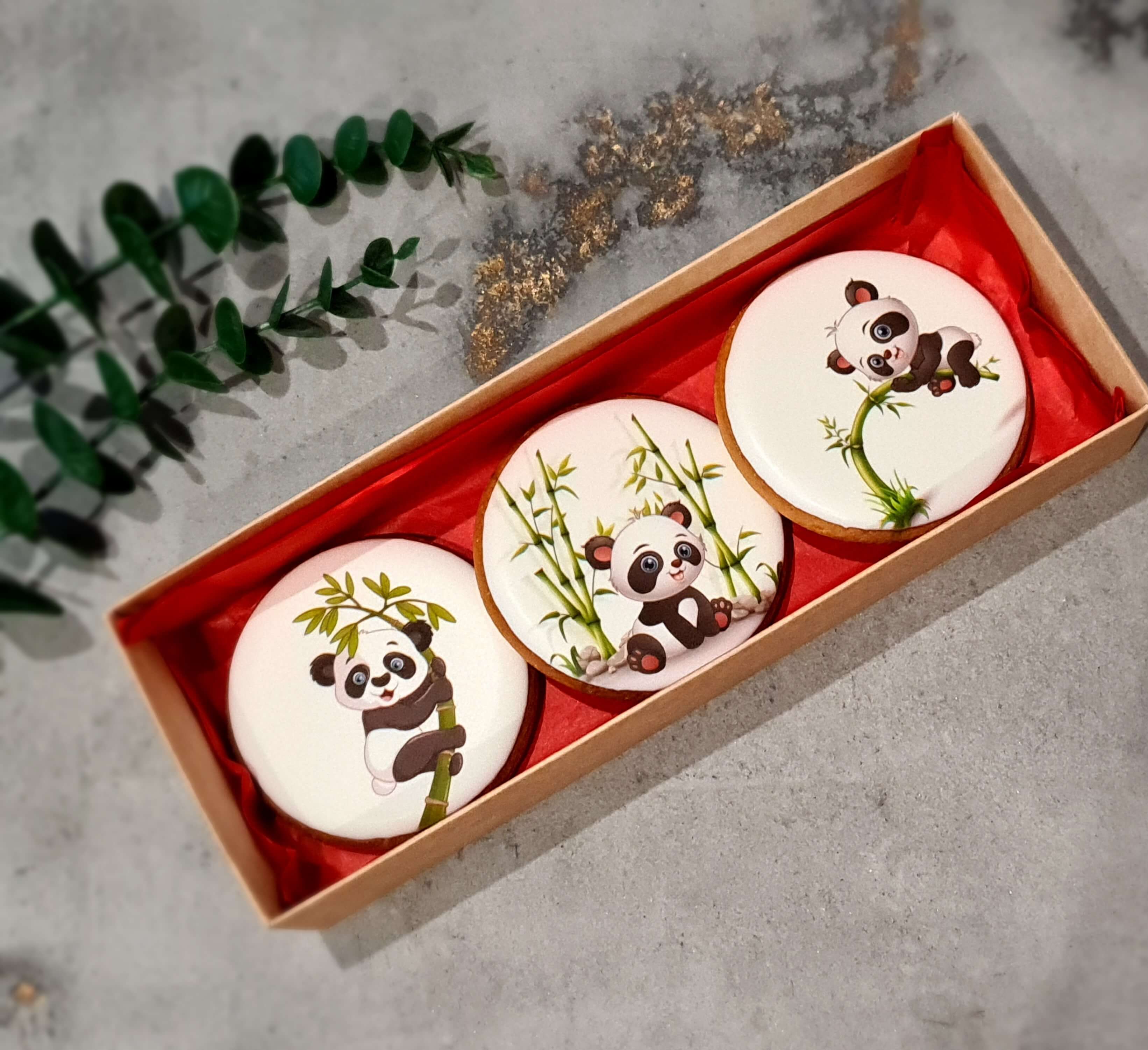Dekoruoti imbieriniai sausainiai „Pandos“