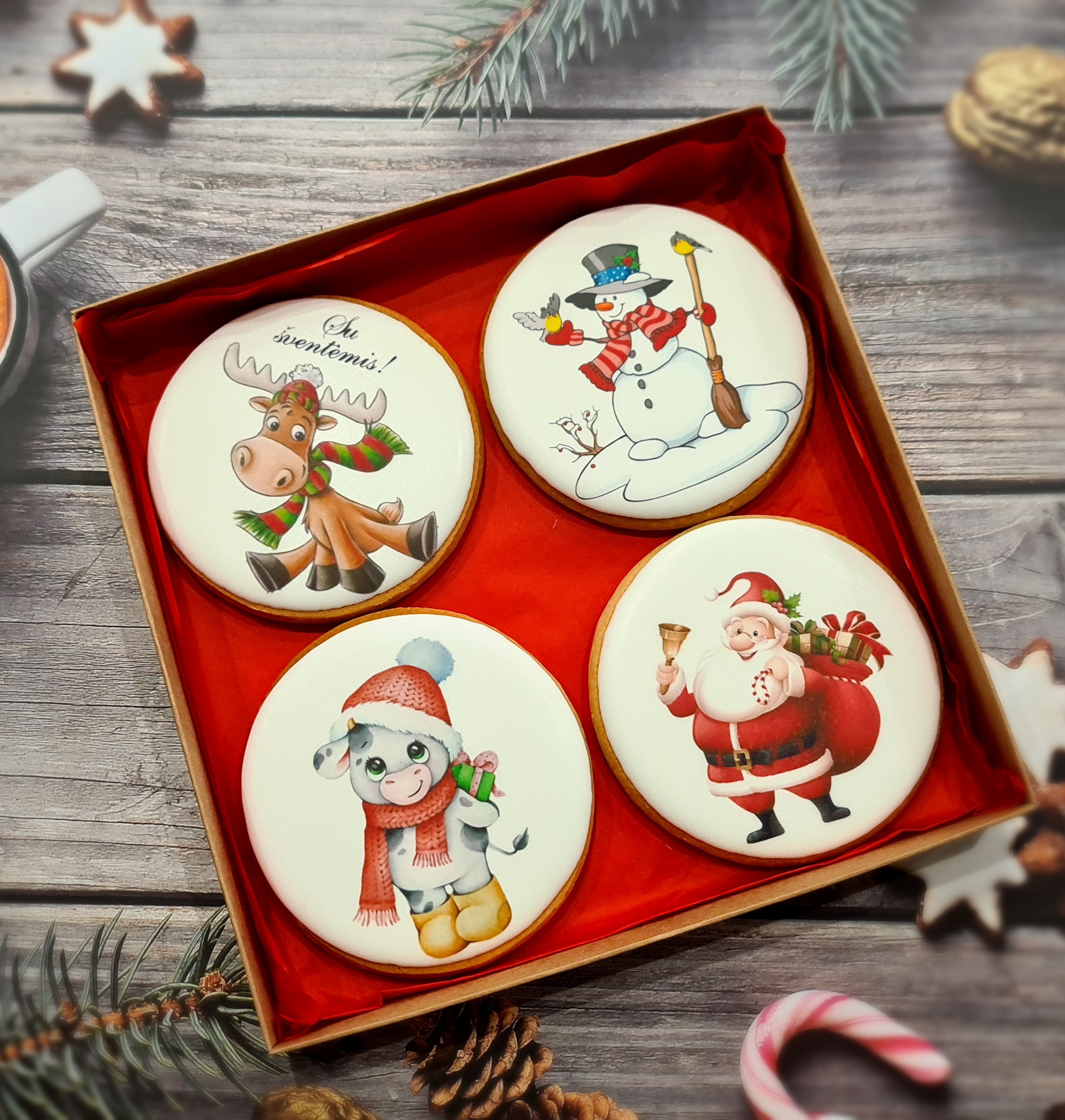 Dekoruoti imbieriniai sausainiai "Kalėdos" 5
