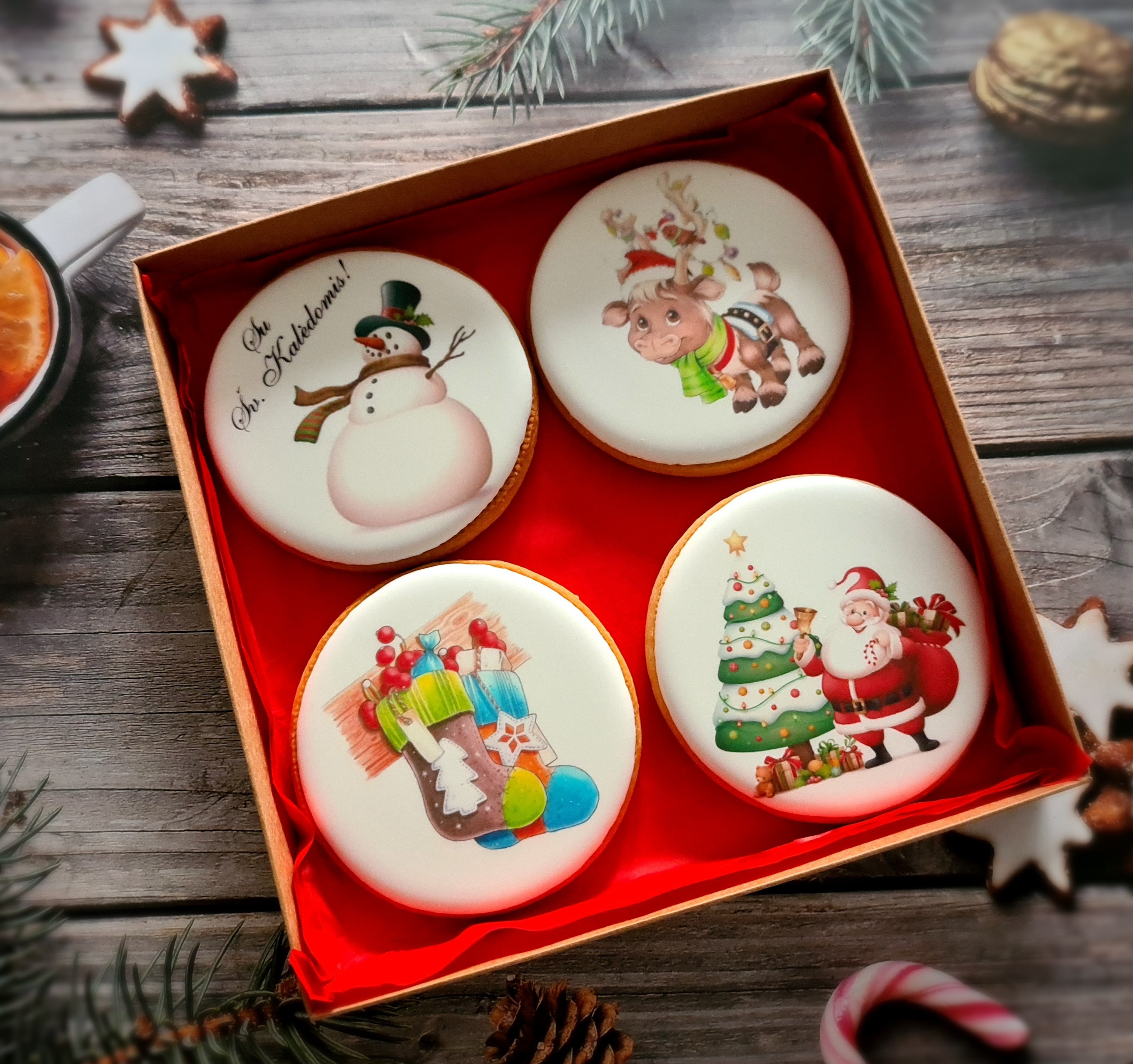 Dekoruoti imbieriniai sausainiai "Kalėdos" 2