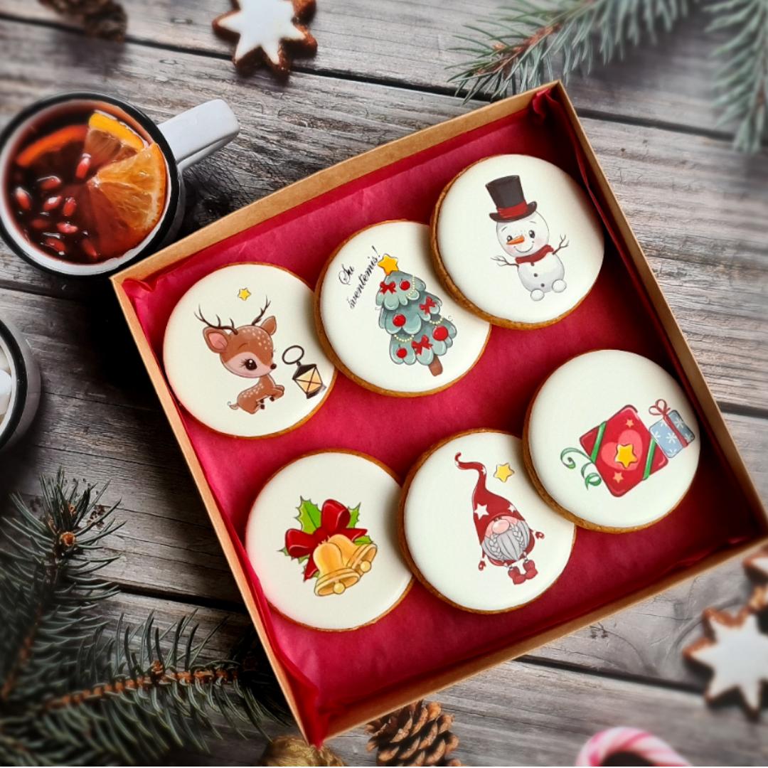 Dekoruoti imbieriniai sausainiai "Kalėdinė pasaka"