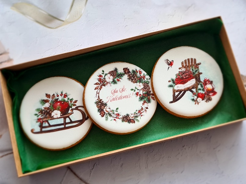 Dekoruoti imbieriniai sausainiai "Kalėdos" 22