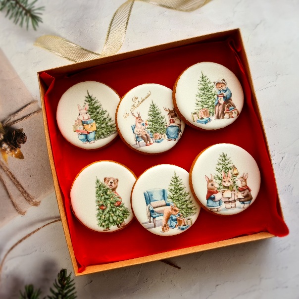 Dekoruoti imbieriniai sausainiai "Kalėdos - miško pasaka" 1