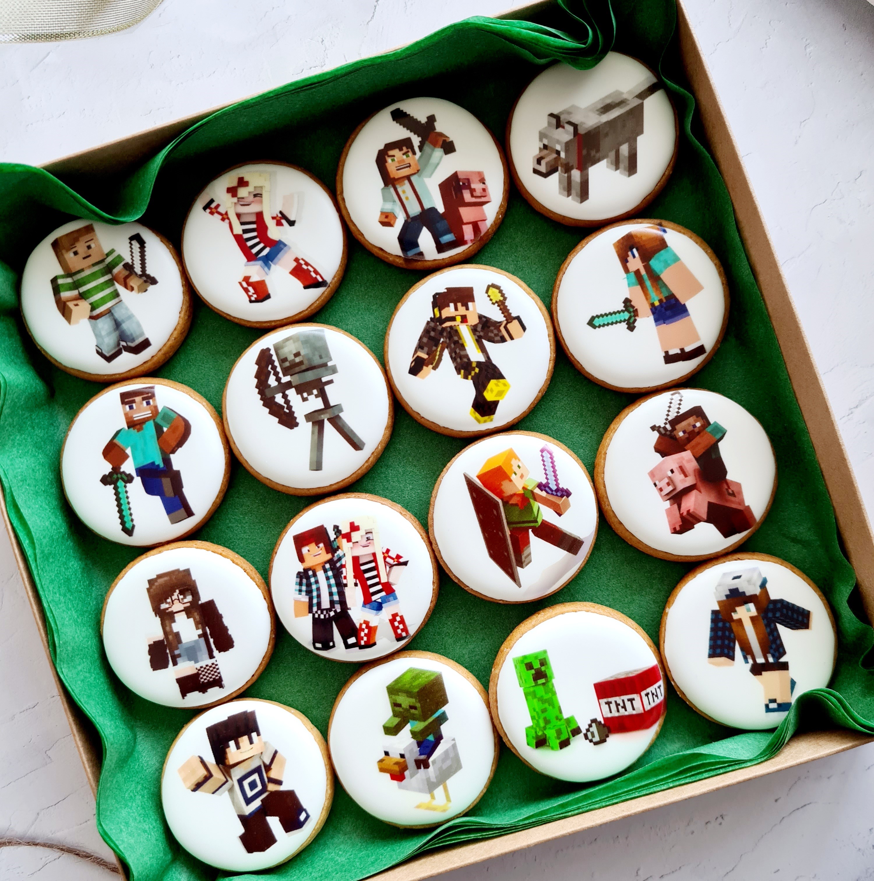 Dekoruoti imbieriniai sausainiai "Minecraft" 1
